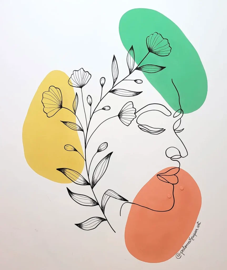 Pintura Orgânica Floral Rosto Feminino
